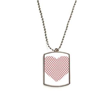 Imagem de Colar para animais de estimação com pingente de corrente de aço inoxidável vermelho para Dia dos Namorados com círculos