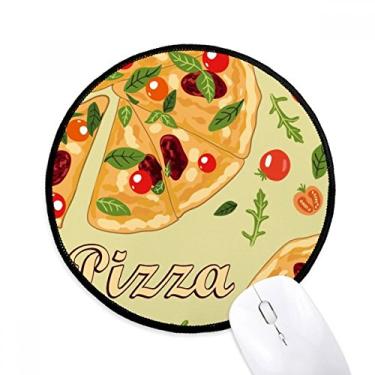 Imagem de Pizza Italy Mouse pads redondos antiderrapantes com bordas costuradas para jogos, presente de escritório