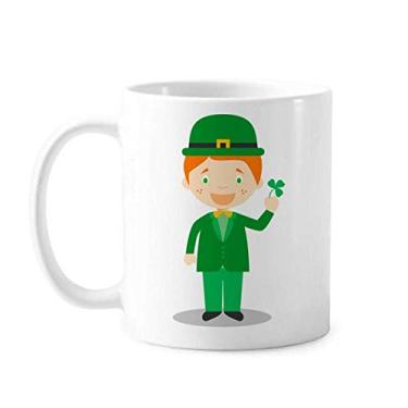 Imagem de Green Suit Caneca de cerâmica com desenho da Irlanda Caneca de porcelana de café