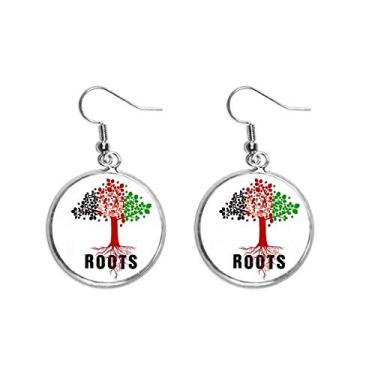 Imagem de Brinco feminino com pingente de orelha do Afeganistão da família Raiz da bandeira