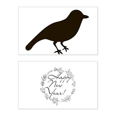 Imagem de Black Sparrow Animal Rettrayal Ano Novo Festival Cartão Bless Mensagem Presente