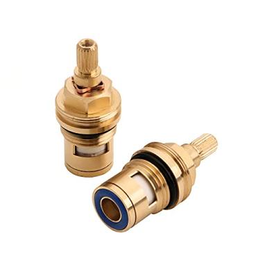 Imagem de Cartuchos de torneira, torneira de disco de latão de substituição para torneira quente e fria válvula de cartucho de torneira de cerâmica 1/2 quarto de giro com parafusos M4 para torneira de cozinha de banheiro