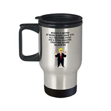 Imagem de SpreadPassion Caneca de viagem Papa Trump Head – Copo isolado de 400 ml