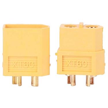 Imagem de Conector Wosune XT60, 20 peças adaptador de plugue XT60 conectores macho fêmea, peça de reposição para RC Lipo bateria brinquedo (amarelo)
