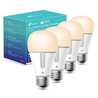 Imagem de Kasa Smart Lâmpadas que funcionam com Alexa e Google Home, lâmpada LED inteligente regulável, A19, 9W, 800 lúmens, branco suave (2700K), CRI≥90, WiFi apenas 2,4 GHz, sem necessidade de hub, pacote com 4 (KL110P4)
