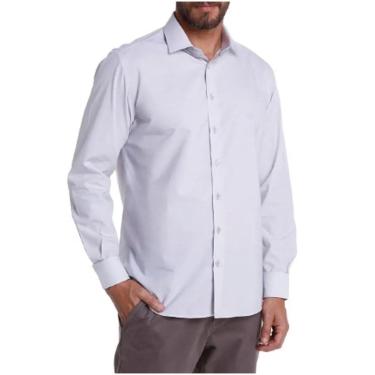 Imagem de Camisa Masculina Dudalina ML Slim Wrinkle Free Cinza Claro - 5301-Masculino