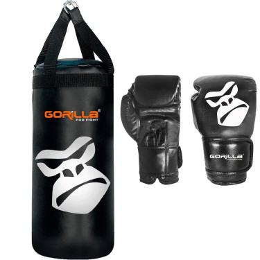 Imagem de Saco De Pancada + Luva Boxe Kit Muay-Thai Infantil - Gorilla-Unissex