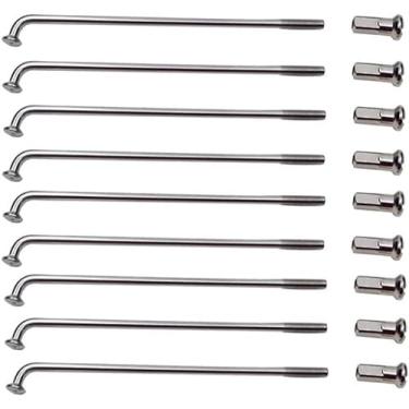 Imagem de ZOCKZ Raios 10G para E-Bike 3,0 mm Prata Aço Carbono Raios de Bicicleta Elétrica 55-305mm Raio de Bicicleta com Bicos para Bicicleta Elétrica Motor de Hub CC sem escovas (180 mm 20 peças)