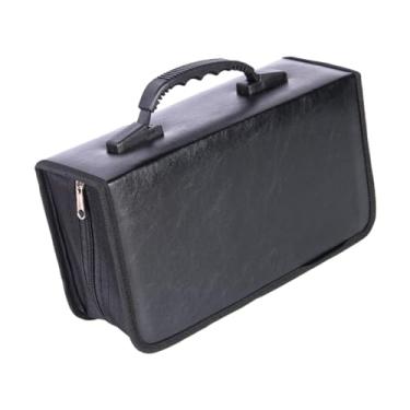 Imagem de ＫＬＫＣＭＳ Caso de armazenamento de cd dvd carry caso titular carteira preto transportando pacote de proteção dvd mangas cd para disco de carro de viagem