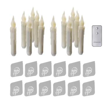 Imagem de 12 pçs led velas atarraxadas sem chama eletrônica glitter vela cintilação velas atarraxadas para mesa dia dos namorados ano novo dia das bruxas, branco