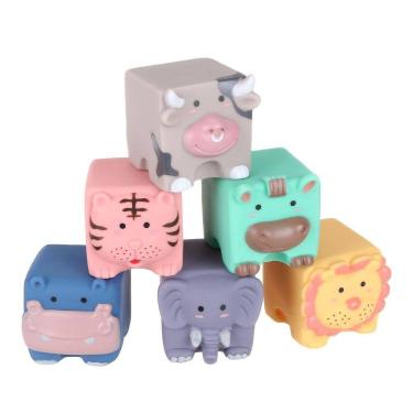 Imagem de Brinquedos educativos para banho para crianças, brinquedos educativos para blocos de construção para animais