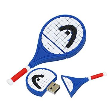 Imagem de 16 GB em forma de raquete de tênis USB 2.0 Flash Drive USB Stick Memory Stick USB Drive Flash Disk Thumb Drive Armazenamento de Dados Armazenamento Externo U Disk (Azul)
