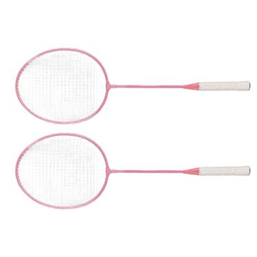 Imagem de Raquete de Badminton Rosa, Camiseta K1134 Raquete de Badminton Rosa Reduz a Resistência do Ar Liga de Ferro para Playground
