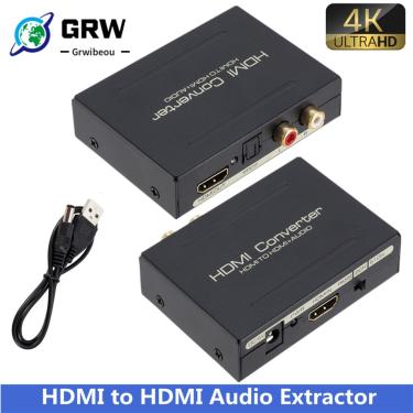 Imagem de Grwikeou-Conversor Extrator de Áudio  Compatível com HDMI  SPDIF  Óptico  Adaptador RCA  Suporte