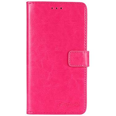 Imagem de TienJueShi Capa protetora de couro flip retrô de silicone TPU rosa para LG K20 2019 5,4 polegadas capa de gel Etui Wallet