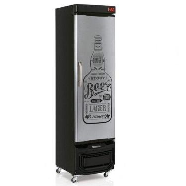 Imagem de Cervejeira 228 Litros Frost Free Porta Cega Aço Tipo Inox GRB-23 E GW Gelopar Laterais Pretas 220v Preto