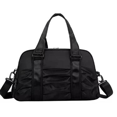 Imagem de Bolsa Mala Feminina Academia Esportiva Treino Viagem Fitness Trabalho Transversal Compartimento para Tênis (preto)