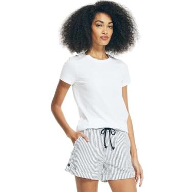 Imagem de Nautica Camiseta feminina clássica gola redonda J-Class, (Nova coleção feita de forma sustentável) branco fresco, G