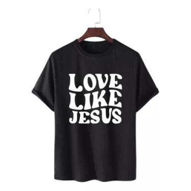 Imagem de Camiseta I Love Like Jesus Camisa Ótimo Tecido Algodão - Jmv Estampas