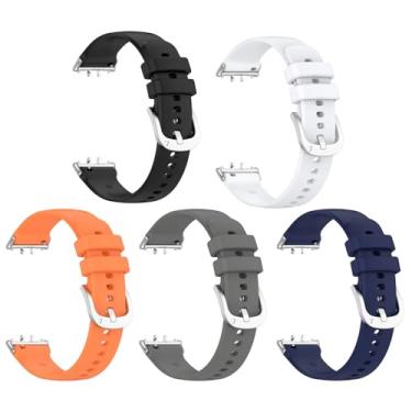 Imagem de 5 pulseiras de relógio compatíveis com Samsung Galaxy Fit 3, pulseiras de substituição de relógio esportivo de silicone macio para homens e mulheres, compatível com acessórios Galaxy Fit3 SM-R390