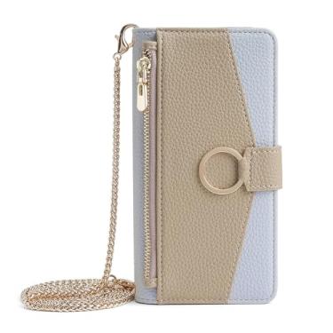 Imagem de Capa de telefone carteira crossbody para Oneplus Nord N30 N20 8 7 Pro5 5T 7T 6T 3 3T Capa de couro com corrente de metal, azul, para OnePlus 7 Pro