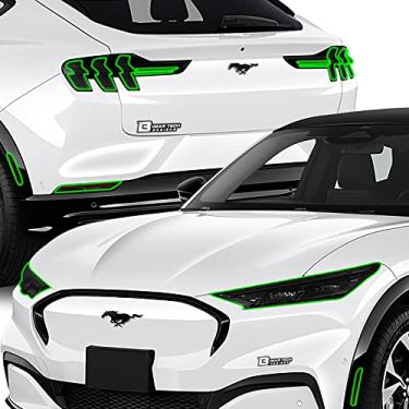 Imagem de Bogar Tech Designs Kit de película refletora de farol traseiro completo e terceira luz de freio compatível com Ford Mustang Mach-E 2021-2023, fumê escuro