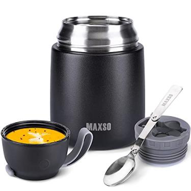 Imagem de Recipiente Térmico para Comida Quente de 500 ml, Lancheira de Sopa para Crianças e Adultos, Frasco Térmico a Vácuo de Aço Inoxidável com Colher para Viagens Escolares e Escritório