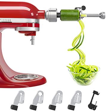 Imagem de Bestand Acessório espiralizador compatível com batedeira KitchenAid, vem com descasca, núcleo e fatia, não acessório espiralizador da marca KitchenAid (5 lâminas)