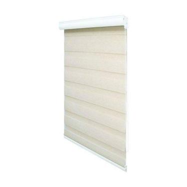 Imagem de Persiana rolo duplo bandô bege 140 l x 160 a cortina zebra