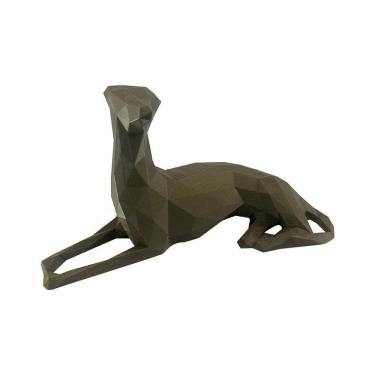 Imagem de Whipper Deitado Low Poly Cachorro Pet Decoração 3D Dourado