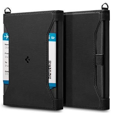 Imagem de Spigen Life Porta-cartões de vacina e passaporte Combo Carteira de documento de viagem Organizador passaporte Acessórios de viagem com tecnologia de bloqueio RFID - Preto