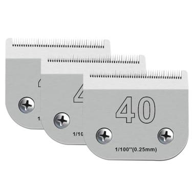 Imagem de 40 lâminas para tosar cães compatíveis com Andis, Oster A5, Wahl km10 cortadores de cachorro, tamanho nº 40, comprimento de corte de 0,25 mm (3 peças nº 40)