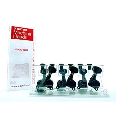 Imagem de Tarraxa com trava Gotoh 6 em linha SG381 07L MG Black preta