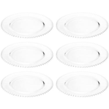 Imagem de Kit 6 Sousplat de Cristal Wolff 32cm Lugar Americano Redondo Mesa Posta Eventos
