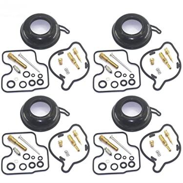 Imagem de Kit de reparo de carburador de motocicleta para CBR400RR NC29 CBR 400RR 400 CBR400 RR NC 29 peça de reconstrução de junta flutuante de diafragma a vácuo (4 conjuntos)