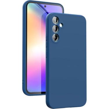 Imagem de Capa de silicone líquido para samsung galaxy a25 5g a15 a05 a05s s23 fe s23 plus s22 ultra s21 fe capa de telefone macia, azul, para a05