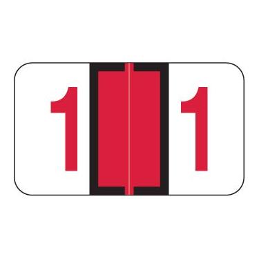 Imagem de Doctor Stuff - File Folder Labels, Number 1, JETER 6100 Match - JRNM Series Chart Stickers, Red, 15/16" x 1-5/8", #1, 500/Roll