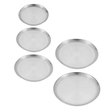 Imagem de Bandeja de Talheres de Cozinha Placa de Controle de Porção de Metal Retangular Pratos Divididos Pratos de Compartimento de Campistas Divisores de Pratos Reutilizáveis ​​e Seguros