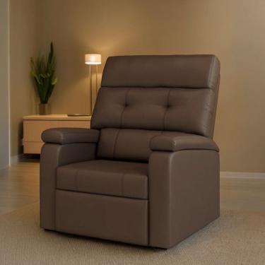 Imagem de Poltrona Do Papai Reclinável 3 Posições Confortável Corino Marrom