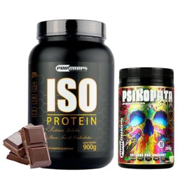 Imagem de Whey Protein Isolado Sem Lactose Em Pote De 900g + Pré Treino Psikopata Beta 300g - Pro Corps (900g, Chocolate - Limão)