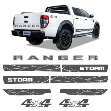 Imagem de Kit Faixas Ranger Storm 2020 4x4 Adesivos Lateral e Traseiro - SPORTIN