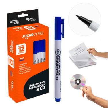 Imagem de Caneta Marcador Permanente Retroprojetor Cd Dvd - Caixa 12un - Jocar O