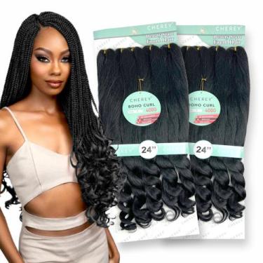 Imagem de 2 Cabelo Boho Curl Fibra Premium Jumbo Gypsy Braids Fulani - Rass Hair