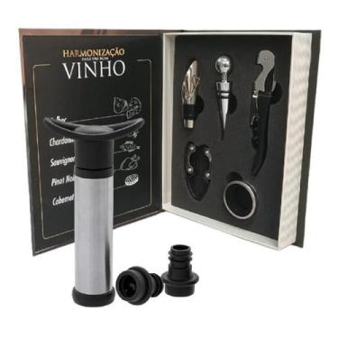 Imagem de Kit Acessórios Vinho Bomba Vácuo Saca Rolhas Harmonização - Kadê
