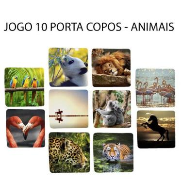 Imagem de Jogo 10 Bolacha de Copo Coleção Gatos Conheça nossa Linha Pet Quadrado