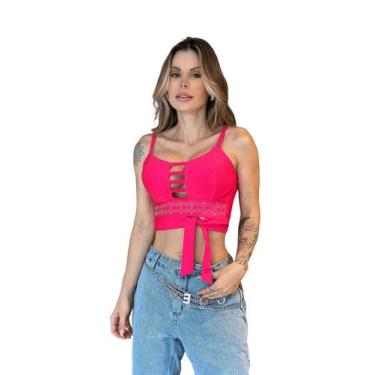 Imagem de Cropped Festa Corset Paete Top Brilhos Feminino Decote V Alcinha - Loo