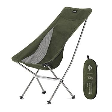 Imagem de Naturehike Cadeira de acampamento dobrável leve com costas altas portátil compacta resistente 136 kg para adultos, caminhadas, acampamento ao ar livre, mochila, festival, viagem, praia, piquenique, pesca com bolsa de armazenamento