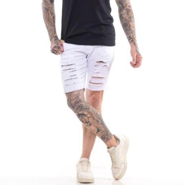 Imagem de Shorts masculinos Jeans rasgados estilo jogador destroyed - Volgue, Br