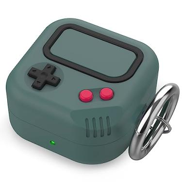 Imagem de TRONWIN Capa para Galaxy Buds Pro 2, design retrô de jogo para Samsung Galaxy Buds 2 Pro/Live/Fe, capa de silicone para homens/mulheres (verde pinho)