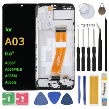 Imagem de UYGHHK Substituição de tela LCD para Samsung Galaxy A03 SM-A035F SM-A035F/DS SM-A035M SM-A035G Montagem Digitalizador de tela LCD sensível ao toque com ferramentas moldura adesiva